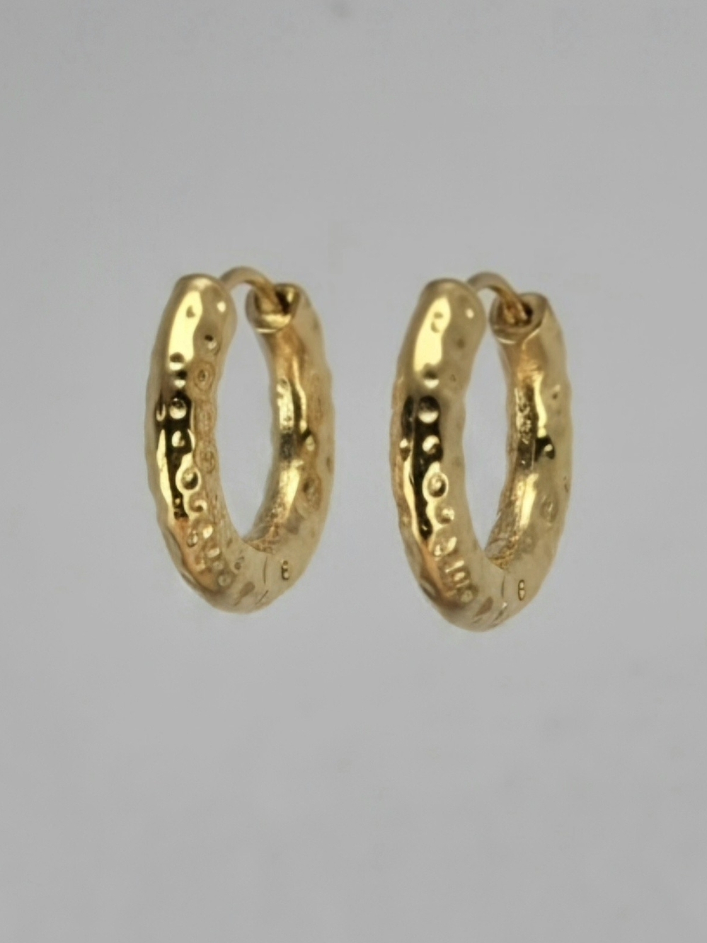 Gold Textured Hoop Earrings - Women Jewelry